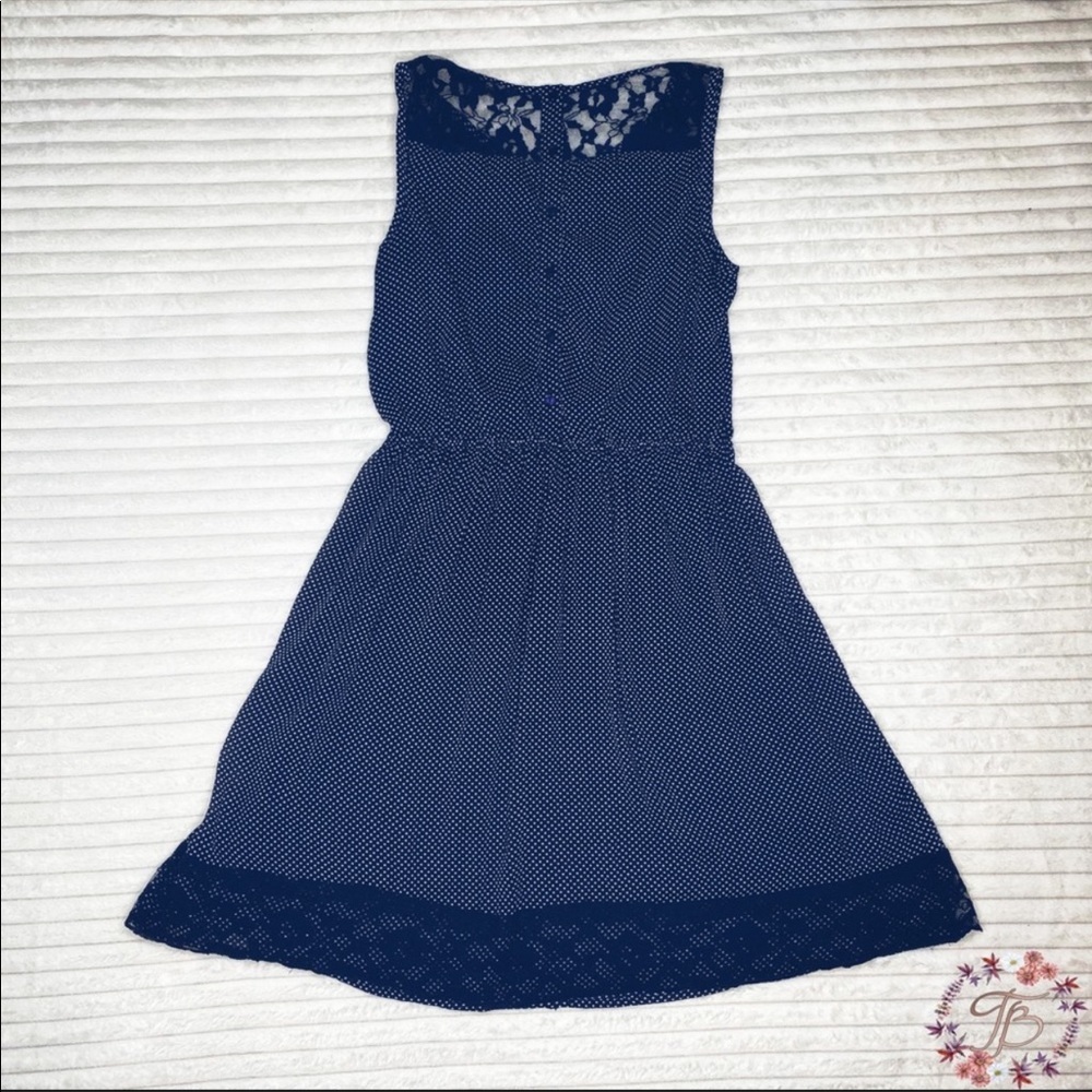 Zara Trafaluc Collection Polka Dot Navy Dress - Picture 2 of 6